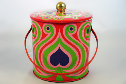 vintage 'flower power' biscuit tin
