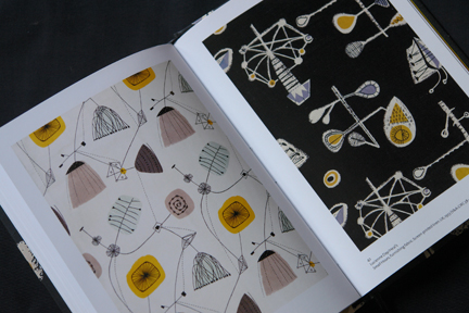 vintage Perpetua & Small Hours patterns designed by Lucienne Day in the 1950s Malaga pattern wallpaper sample produced by Palladio Wallpapers in 1955