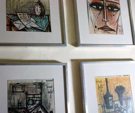four framed Ella Fitzgerald LP covers illustrated by Bernard Buffet