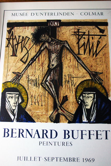 detail from vintage 1968 Bernard Buffet exhibition poster