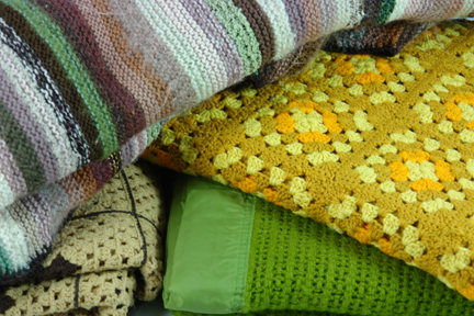 selection of vintage blankets