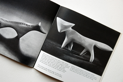 pages from a vintage craft booklet showing hand carved wooden fox