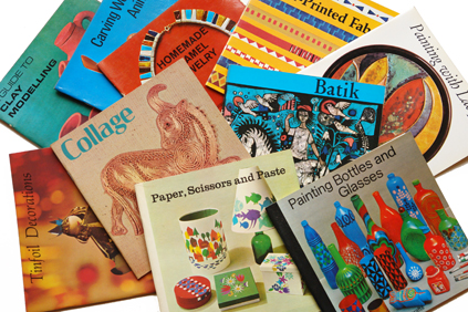 Pile of vintage craft booklets