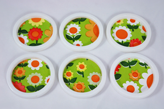 set of vintage flower patterned coasters