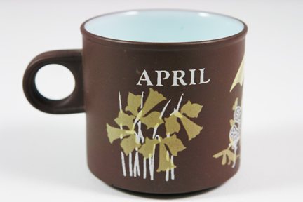 vintage "April" mug produced by Hornsea Pottery