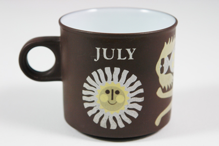 vintage "July" mug produced by Hornsea Pottery