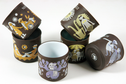 group of vintage month mugs produced by Hornsea Pottery group of vintage month mugs produced by Hornsea Pottery