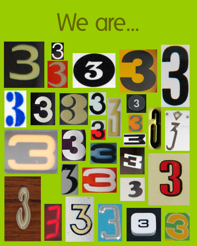 banner consisting of various 3s