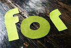 making felt letters for bunting for H is for Home's 1st vintage fair