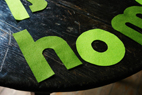 making felt letters for bunting for H is for Home's 1st vintage fair
