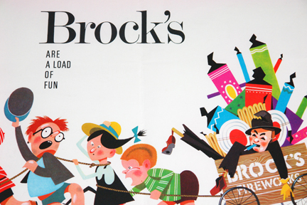 detail of vintage Brock's Fireworks poster
