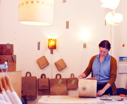 Jane Blease in her shop in the Manchester Craft and Design Centre Jane Blease in her shop in the Manchester Craft and Design Centre