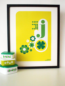 framed letter 'J' by Pilgrim Lee