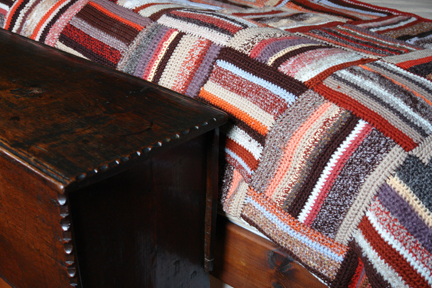 hand crocheted striped throw