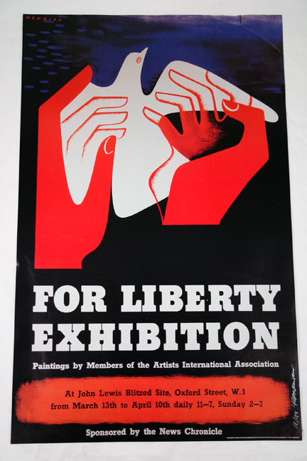 FHK Henrion 'For Liberty' exhibition poster from a collection bought at auction by H is for Home FHK Henrion 'For Liberty' exhibition poster from a collection bought at auction by H is for Home
