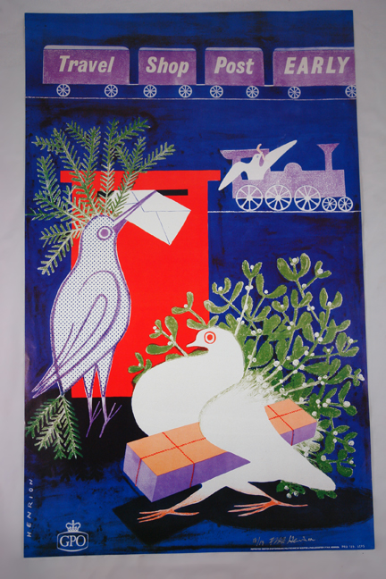 FHK Henrion GPO Christmas poster from a collection bought at auction by H is for Home FHK Henrion GPO Christmas poster from a collection bought at auction by H is for Home