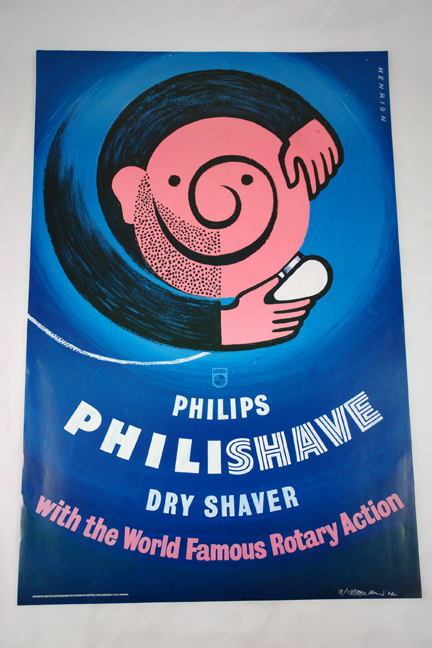 FHK Henrion Philips 'Philishave' poster from a collection bought at auction by H is for Home FHK Henrion Philips 'Philishave' poster from a collection bought at auction by H is for Home