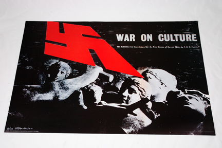 FHK Henrion 'War on Culture' exhibition poster from a collection bought at auction by H is for Home FHK Henrion 'War on Culture' exhibition poster from a collection bought at auction by H is for Home