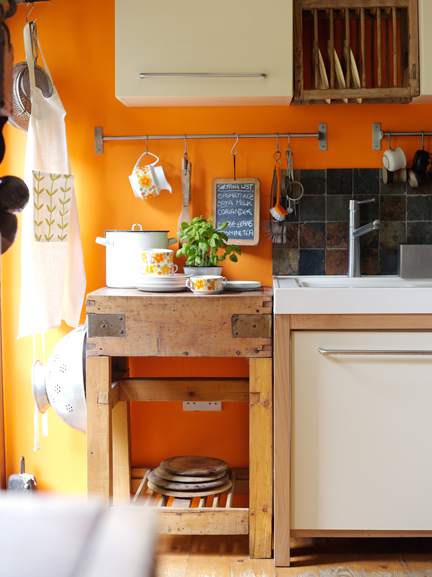 Butchers block in H is for Home's kitchen area
