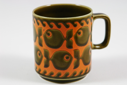 vintage Hornsea Pottery mug with fish