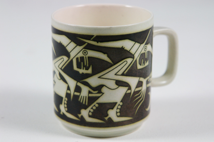 vintage Hornsea Pottery mug with witches