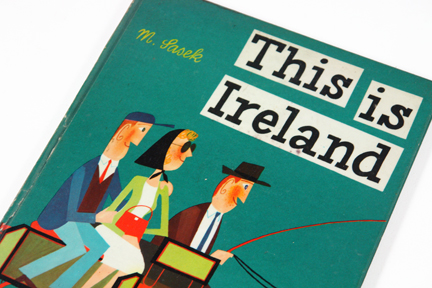 detail of vintage book cover, "I is for Ireland" by Miroslav Sasek detail of vintage book cover, "This is Ireland" by Miroslav Sasek