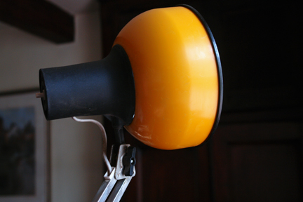 vintage orange Finnish lamp