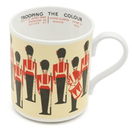 ceramic mug illustrated with the Trooping of the Colour designed by Aldo Cosomati ceramic mug illustrated with the Trooping of the Colour designed by Aldo Cosomati