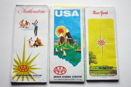 vintage AAA travel map from the 1960s