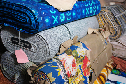 large number of vintage fabric bolts large number of vintage fabric bolts