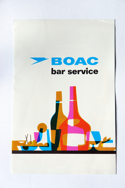 1960s BOAC drinks menu
