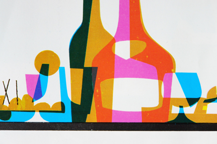 detail of vintage drinks menu showing bottles and olives on toothpicks detail of vintage drinks menu showing bottles and olives on toothpicks