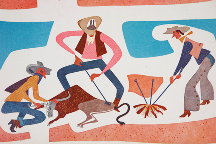 detail of 1950s Porterhouse menu back cover