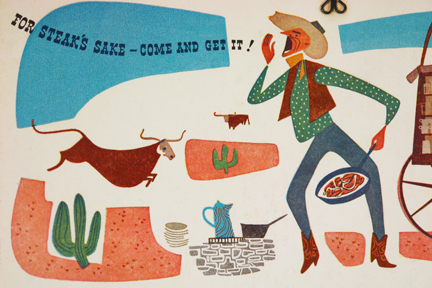 detail of 1950s Porterhouse menu back cover