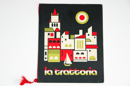 1960s/70 Trattoria menu 1960s/70 Trattoria menu