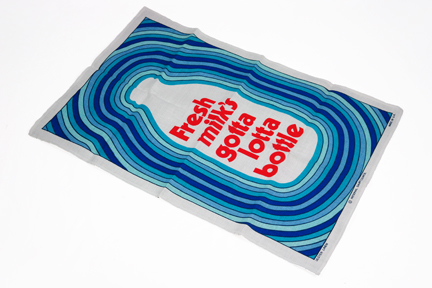 vintage milk bottle teatowel