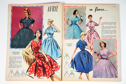 fashion article from vintage 1950s French "L'Echo de la Mode" magazine fashion article from vintage 1950s French "L'Echo de la Mode" magazine