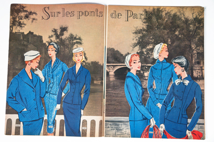 fashion article from vintage 1950s French "L'Echo de la Mode" magazine fashion article from vintage 1950s French "L'Echo de la Mode" magazine