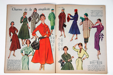 fashion article from vintage 1950s French "L'Echo de la Mode" magazine fashion article from vintage 1950s French "L'Echo de la Mode" magazine