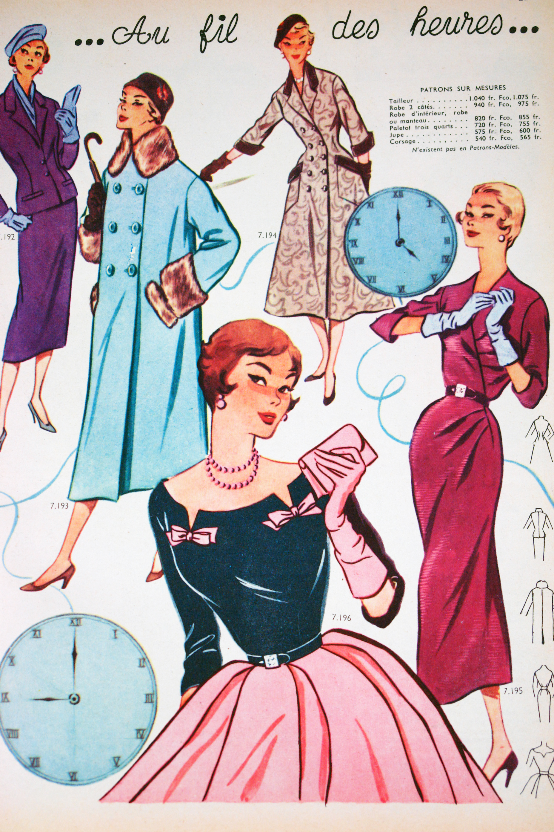 fashion article from vintage 1950s French "L'Echo de la Mode" magazine fashion article from vintage 1950s French "L'Echo de la Mode" magazine