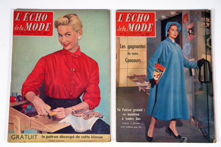 pair of vintage 1950s French "L'Echo de la Mode" magazines pair of vintage 1950s French "L'Echo de la Mode" magazines