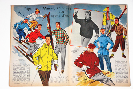 ski-ing article from vintage 1950s French "L'Echo de la Mode" magazine ski-ing article from vintage 1950s French "L'Echo de la Mode" magazine