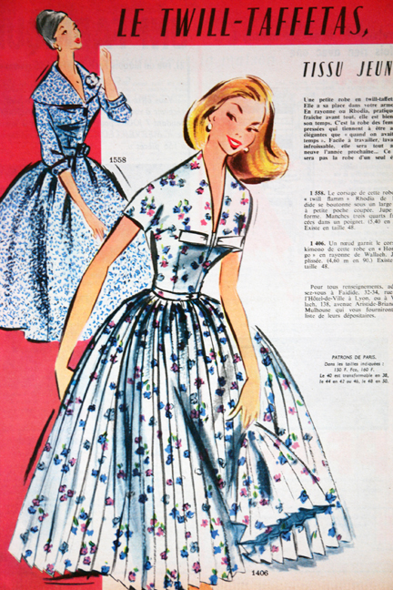 fashion article from vintage 1950s French "L'Echo de la Mode" magazine fashion article from vintage 1950s French "L'Echo de la Mode" magazine