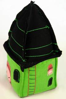 blue fabric doorstop / bookend handmade by Sarah Nichol green fabric doorstop / bookend handmade by Sarah Nicol