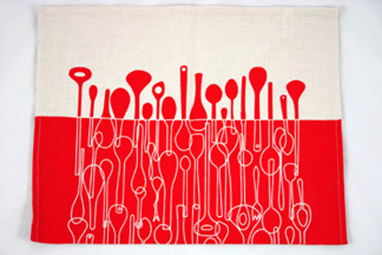 100% cotton hopsack tea towel designed and hand screen printed by Skinny laMinx in Cape Town, South Africa. This design is entitled Borrowed Spoons 100% cotton hopsack tea towel designed and hand screen printed by Skinny laMinx in Cape Town, South Africa. This design is entitled Borrowed Spoons