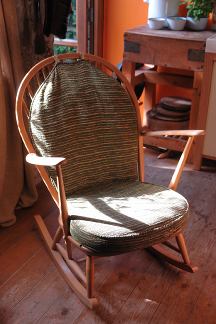 vintage Ercol beechwood rocking chair