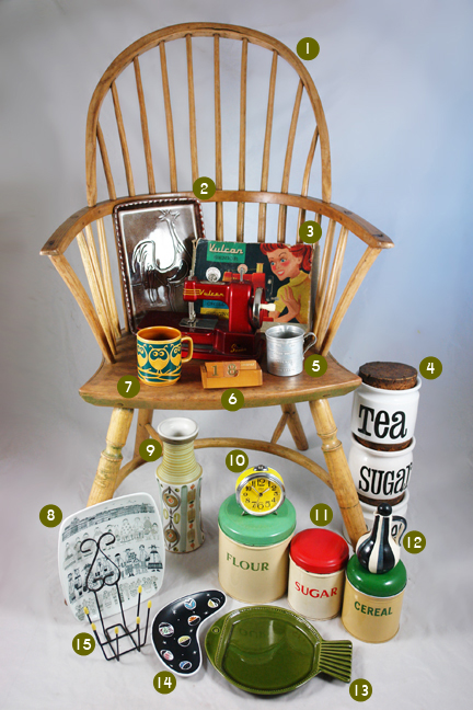 selection of new vintage items 1n the H is for Home shop