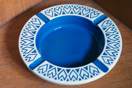 blue vintage Hornsea Pottery ashtray