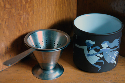 vintage stainless steel tea strainer