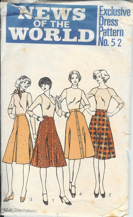 vintage paper pattern from the News of the World for a woman's blouse and midi skirt